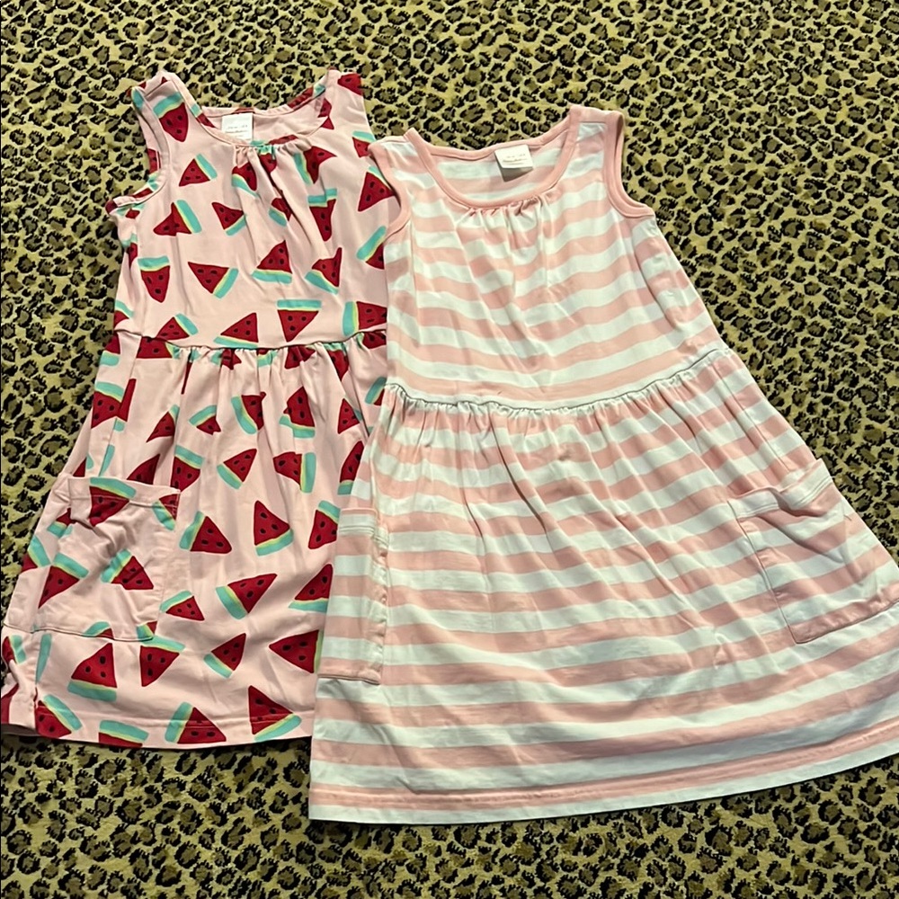 Hanna Andersson 2 dress bundle girls size 8 Pink Power!